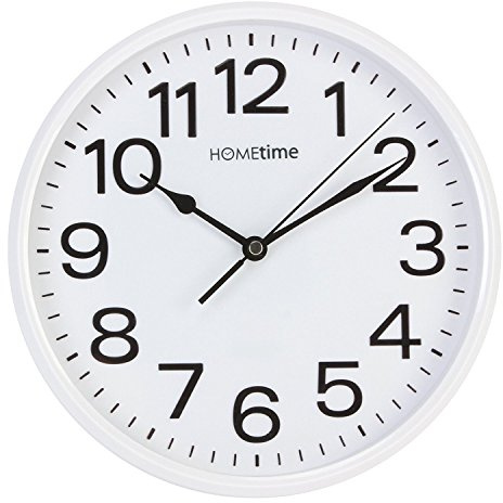Stylish White Bold Classic Quartz Wall Clock Non Ticking Silent Sweeping Seconds