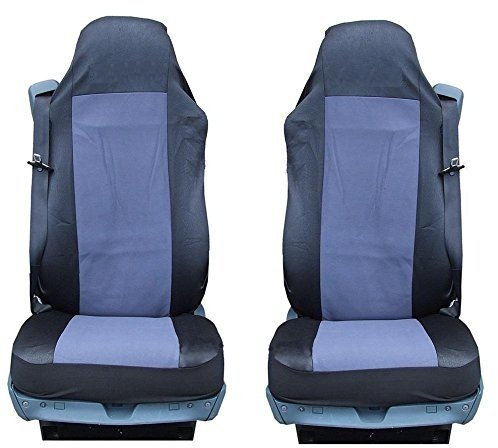 A1 2 x LKW SITZBEZÜGE Satz NEU Polyester GRAU-SCHWARZ HOCHWERTIG SCHONBEZÜGE