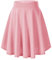 Urban GoCo Donna Moda Svasata Mini Gonna da Pattinatrice Versatile Elastica Solida Colore Gonna Rosa-Lungo XL
