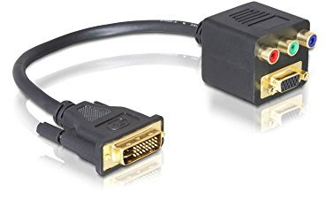 DELOCK Adapter DVI29 Stecker zu VGA + 3x Cinch Buchse