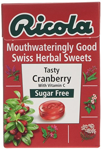 Ricola Cranberry Sugar Free Swiss Herb Drops 45 g (Pack of 10)