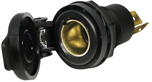 Carpoint Eingebaute Steckdose 12-24V | 20A | Geeignet für ISO 4165/BMW/Bosch-Stecker | Lochdurchmesser 18mm | Staubschutz mit Feder-Scharnier | Robuste Konstruktion