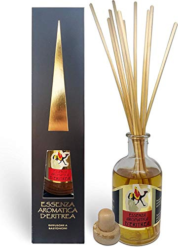 Carta d'Eritrea Raumduft-Diffuser mit natürlichen Bambus-Duftstäbchen, umweltfreundlicher und wohlriechender Duft, ungiftig, Geschenkbox 100ml