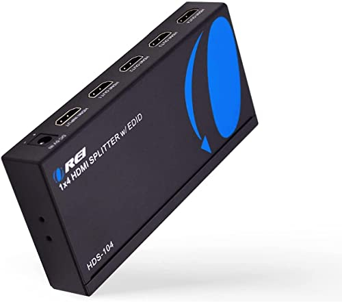 4K 1x4 HDMI Splitter 1 in 4 Out von OREI - Ultra HD @ 30 Hz 1x4 Ver. 1.4 HDCP, Power HDMI unterstützt 3D Full HD 1080P für Xbox, PS4 PS3 Fire Stick Blu Ray Apple TV HDTV – Adapter im Lieferumfang enthalten