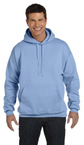 Hanes Unisex-Adult mensOF170Ultimate Cotton Pullover Hood Long Sleeve Hooded Sweatshirt - Blue - Medium