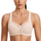 SYROKAN Damen Starker Halt Sport BH - Mesh mit Bügel Ringerrücken Ohne Einlagen Fitness Lauf Joggen BH Beige 75E