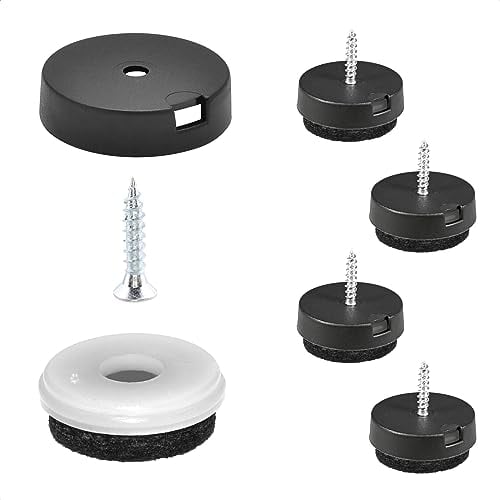 Wagner QuickClick® Filzgleiter Möbelgleiter Stuhlgleiter 4er-Set zum Anschrauben - 4X Basis+Schraube+Gleiteinsatz austauschbar - Wollfilz Ultrasoft - Durchmesser Ø 25 mm - Made in DE - 15808500