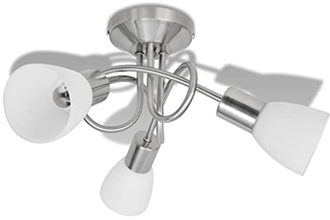 vidaXL Lampada da Soffitto Vetro 3 Lampadine E14 Plafoniera Sospesa Lampadario