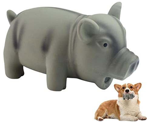 Facynde Quietschendes Schwein Hundespielzeug,Grunting Hundespielzeug, das grunzt für kleine mittelgroße Hunde - Latex-Grunzen-Schwein-Hundespielzeug zur Linderung von Angstzuständen für