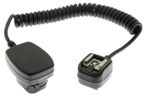 TTL Flash Sync Cable to fit Olympus Cameras and Flashguns. FL-CB05 Compatible. 1.2m Coiled Cord, Tripod Mount and Locking Hot Shoe Connector. OM Systems.