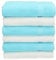 Betz 6 Stück Handtücher Palermo 100% Baumwolle Größe 50 x 100 cm Handtuch Set Farbe weiß und türkis