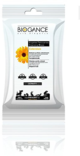 Biogance - Linguettes Nettoyantes Naturelle - 25 lingettes - Produit de Soin et d'hygiène pour Chiens et Chats - A Base de Calendula Bio - Convient à Toutes Races de Chiens et Chats