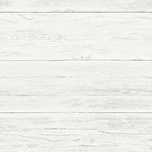 Shiplap - Papel Pintado para despegar y Pegar, Color Blanco