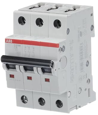 ABB Protecta Plus S203M-C6 Miniature Circuit Breaker • 3 Pole • 6A Type C • 440V AC / 125V DC • 10kA Breaking Capacity • DIN Rail Mount • System pro M Compact • Industrial MCB • 2CDS273001R0064