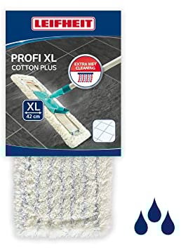 Leifheit Original Wischbezug Profi XL Cotton Plus, aus Baumwoll- und Suprafasern, saugfähiger Bodenwischer Ersatzbezug, Wischer Ersatzbezug für Steinböden und Fliesen