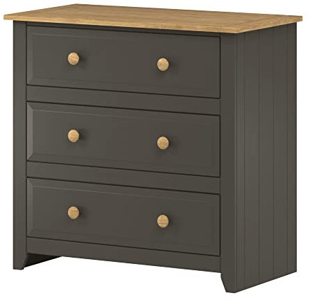 Core Products, Capri 3 Drawer Chest, White with solid Pine Top