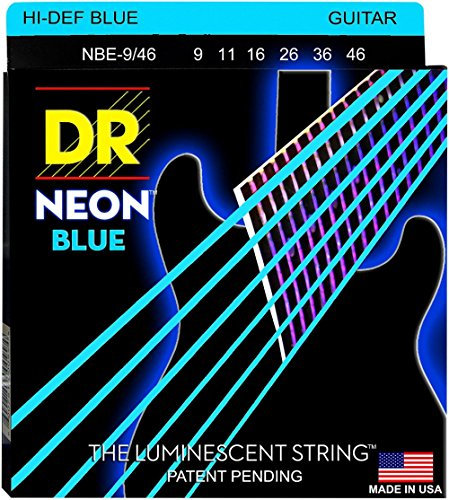 DR E NEON NBE- 9/46 HiDef Jeu de cordes bleues pour Guitare électrique
