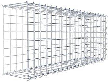GABIONA - Gabione 100 x 40 x 20 cm - Gabionenkorb mit Maschenweite 5x5 cm - Anbau-Korb Typ 2 (ohne Stirngitter)