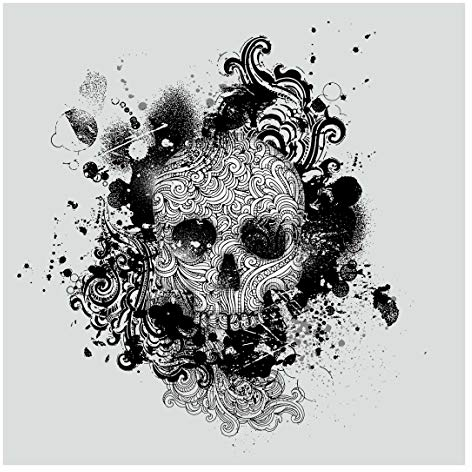 Vlies Fototapete Skull Totenkopf Tattoo 240 x 240 cm Quadrat Vliestapete