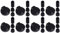 Ufixt Universal Black Control Knobs for Ovens, Cookers and Hobs (Pack of 8)