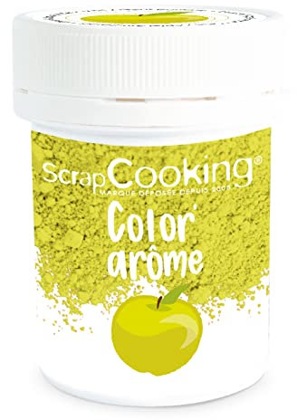 ScrapCooking - Color’ Arôme Vert Pomme 10 g - Colorant Alimentaire en Poudre Saveur Pomme - Ingrédient Pâtisserie pour Gâteaux, Macarons, Entremets, Yaourts, Pâtisserie - Fabriqué en France - 4056