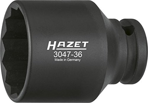 HAZET Schlag-, Maschinenschrauber Steckschlüsseleinsatz 3047-36 I Doppelsechskant I Schlüsselweite 36 mm I für Maschinenbetätigung