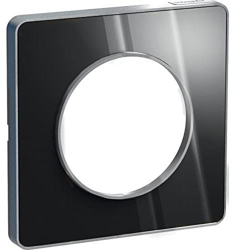 Schneider Electric - Odace Touch, plaque Aluminium brillantt fumé avec liseré Alu 1 poste - S530802K1
