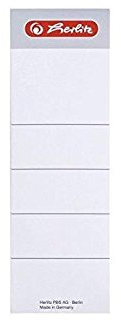 Herlitz 5966106 Ordnerrückenschilder selbstklebend, 8 cm, 50 Stück, weiß (5, weiß breit)