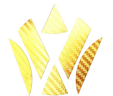 Finest Folia Emblem Ecken Inlays Folie Aufkleber passgenau (K006 Carbon Gold)