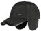 KUYOU Herren Wintermütze Cap mit Ohrenschutz und Fleece-Innenfutter (Schwarz)