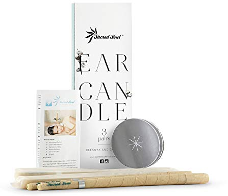 Sacred Soul Hopi Ear Candles Therapist Standard - CE Certified - Beeswax, Scented Aroma With Filters & Protector Discs (3 Pairs | 6 candles)