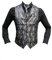 MMUGA Hochzeitswesten Set mit Plastron Schwarz 46
