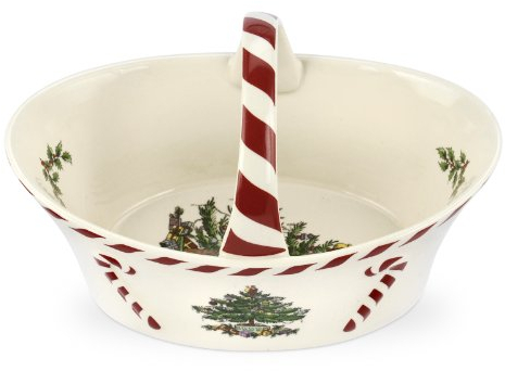 Spode Weihnachtsbaumkorb mit Pfefferminzgriff