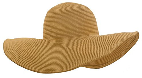 Ayliss Women Floppy Derby Hat Wide Large Brim Beach Straw Sun Cap,Brown