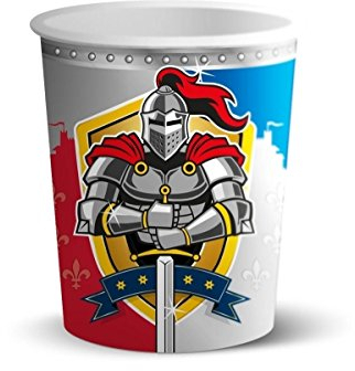 8 Gobelets en carton chevaliers - Argenté/gris - Taille Unique