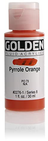 Pro-Art Golden Fluid Acrylic Paint 1 oz-Pyrrole Orange