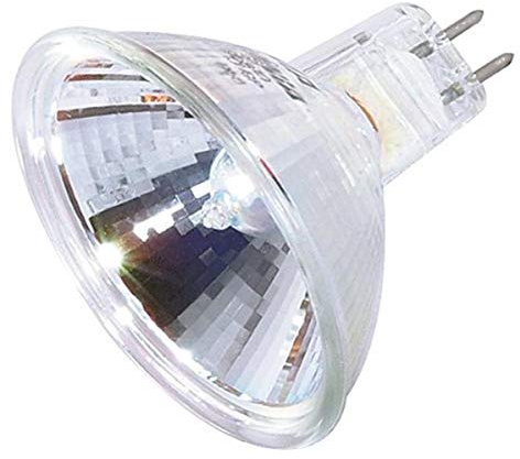 Satco S3169 50 Watt MR16 Halogen GX5.3 Base 12 Volt Clear FL 36 Beam Pattern No Harmful Ultraviolet Rays Light Bulb, With Lens