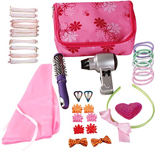 Götz 3402239 Haarstylist für Puppen - Zubehör zum Stylen und Frisieren - 35-teiliges Stylingset & Schminkset für Puppen und Schminkköpfe