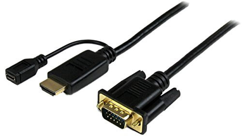 StarTech.com Câble adaptateur HDMI vers VGA de 3 m - Convertisseur actif HDMI vers HD15 - M/M - 1920x1200 / 1080p - Noir (HD2VGAMM10)