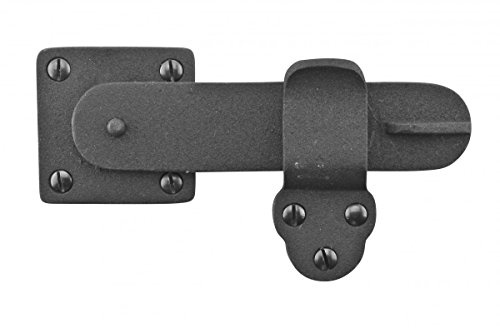 Renovators Supply Manufacturing Door Latch 5 3/4 in. Black Wrought Iron Gate Latch/Barn Door Latch Lock with Mounting Hardware