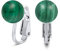 Edelstein Grüner Malachit Runde Kugel Ohrstecker Clip On Ohrringe Für Frauen Nicht Piercing .925 Sterling Silber