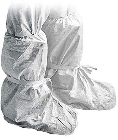 DuPont Tyvek 500 Stiefelabdeckung 20 Stk. Kniehohe Stiefelabdeckungen zur Ergänzung von Schutzkleidung PPE Kategorie I Weiß Einheitsgröße