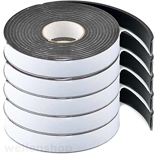 5 x 3m Neopren-Dichtungsband 19mm x 3mm für Türen Fenster KFZ Boot wasserresistent