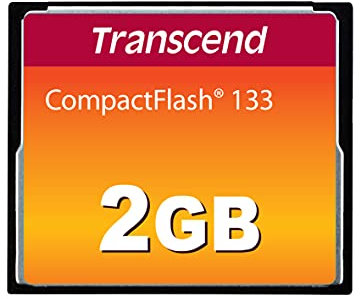 Transcend 2GB CompactFlash 133 Memory Card (CF Card) Up to 50/20 MB/s, Supports Ultra DMA transfer mode 4 with MLC NAND Flash appropriate for entry-level DSLRs TS2GCF133