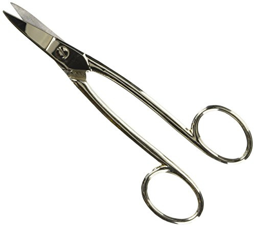 BESSEY Erdi Goldschmiede-Schere D75-1 | gebogene Schneiden | 33 mm Schnitt | Hochpräzise schneiden für feine Goldschmiedearbeiten, mit Griffaugen, komplett vernickelt