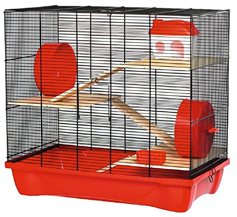 Kerbl HAMSTER 12, Käfig mit 3 Etagen und Zubehör, 58 x 32 x 54 cm