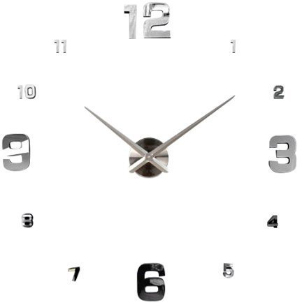 GMMH Design 7 Wanduhr Uhr 100-130 cm 3D XXL Uhr Moderne Selbst gestaltbare Do-it-Yourself Wanduhr