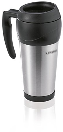 Leifheit 25769 Bicchiere Termico, Acciaio Inossidabile, Nero, 503 ml