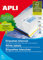 APLI 1293 - Etiquetas blancas permanentes adhesivas imprimibles, Inkjet-Laser-Copy, tamaño etiqueta 70,0 x 33,8 mm, cantos rectos, pack de 100 hojas A4 (2400 etiquetas), ideal para sobres