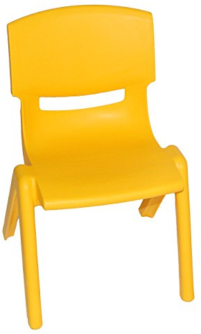 alles-meine.de GmbH Kinderstuhl - GELB - bis 100 kg belastbar/stapelbar/kippsicher - für INNEN & AUßEN - Plastik/Kunststoff - Kindermöbel für Mädchen & ..